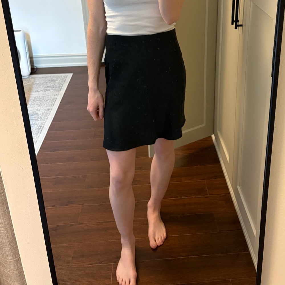 Babaton Black Mini Slip Skirt - Sleek A-Line